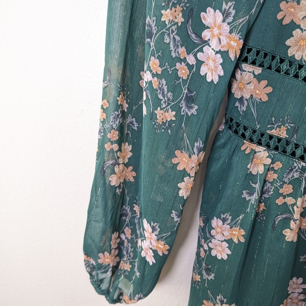 Trixxi Floral Blouse - Green and Pink - Picture 4 of 6